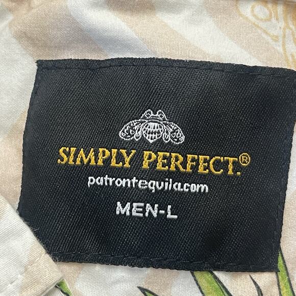 Simply Perfect Patron Tequila Hawaiian Button Down Shirt Mens Large Alcohol - Picture 5 of 11